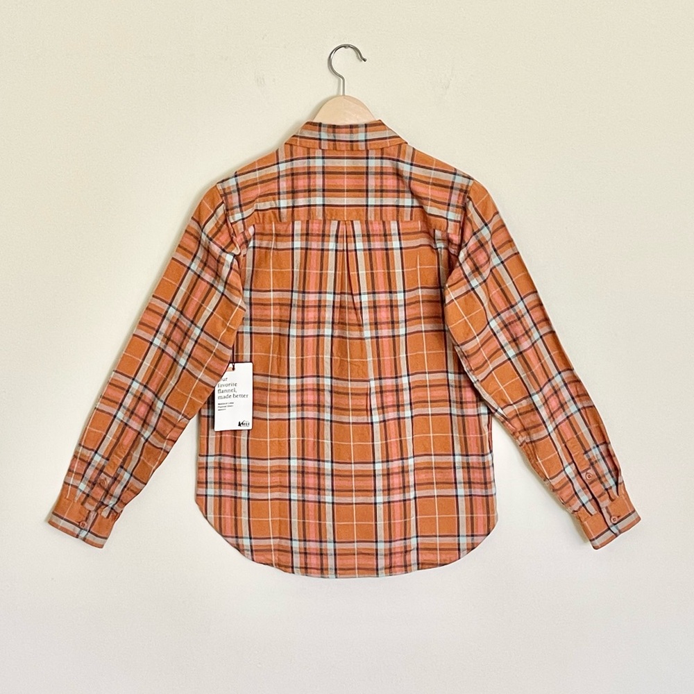 NEW REI Heritage Wallace Lake Flannel Shirt Sunset Spice Women’s size XS - Picture 8 of 11